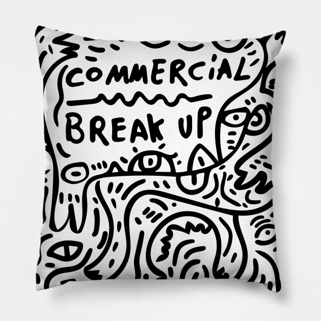 Commercial Break Up Pillow by signorino