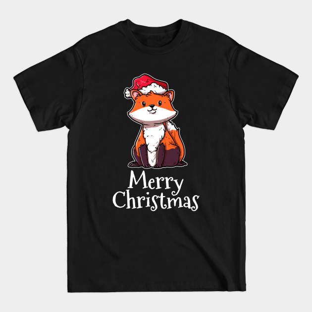 Disover Merry Christmas Red Fox Santas Hat Fox - Fox Christmas - T-Shirt