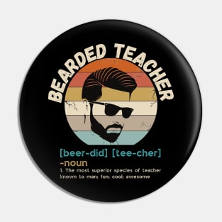 Bearded Teacher Definition Funny Beard Teacher Pin