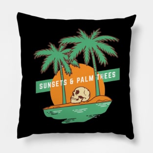 Sunesets palm trees Pillow