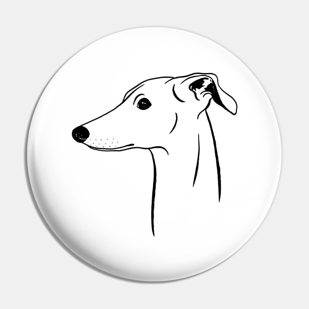 Italian Greyhound (Black and White) Pin by illucalliart