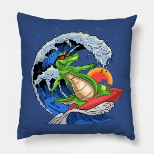 Surfing Alligator Pillow