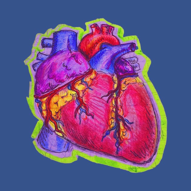 Anatomical Heart Doodle- Anatomy Med Drawing by ckrickett