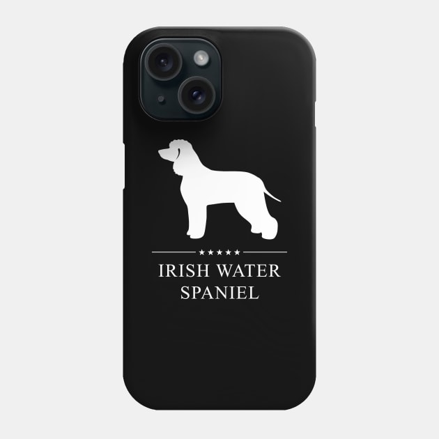 Irish Water Spaniel Dog White Silhouette Phone Case by millersye