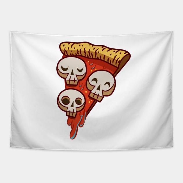 Skull Pizza Tapestry by kyokyyosei