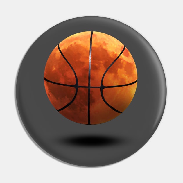 Basketball and the Moon Pin by DavidLoblaw