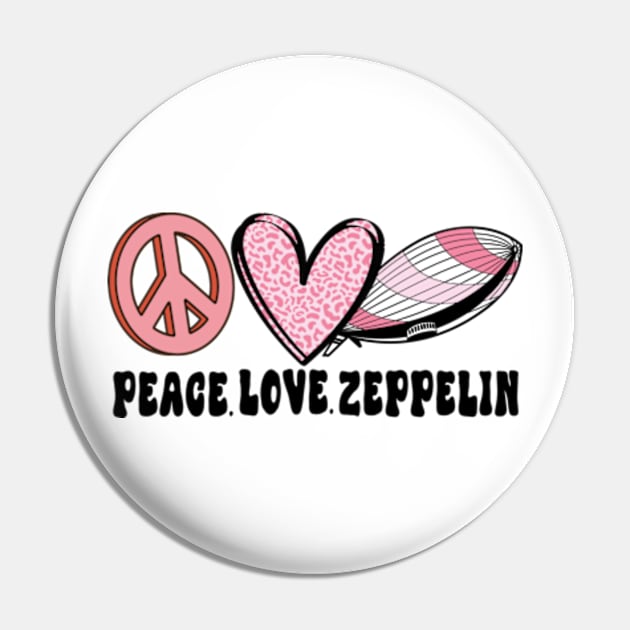 Peace Love & Zeppelin Pin by David Brown