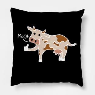 Mool / Cool Cow Thumbs Up (White) Pillow