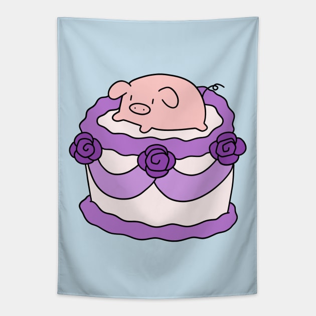 Birthday Cake Piggy Tapestry by saradaboru