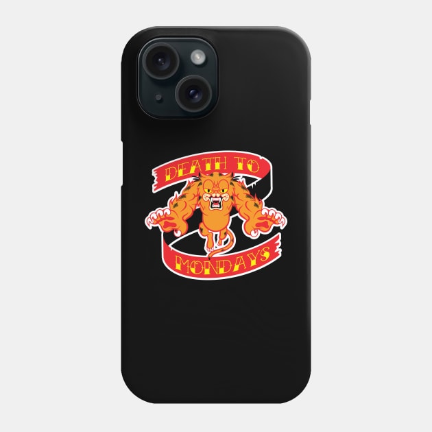 Death To Mondays (clean version, white outline) Phone Case by toadyco