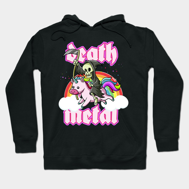 Cute Grim Reaper Rides Unicorn Death Metal Rocker Go To Hell