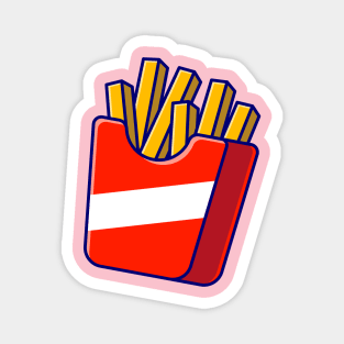 French Fries Cartoon Illustration Magnet