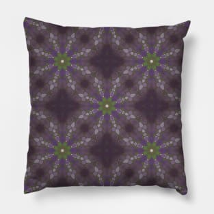 Green Center Purple Flower Pattern - WelshDesignsTP003 Pillow