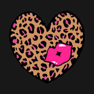 Leopard Heart Kiss T-Shirt