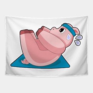 Pig Fitness Abs Workout Sports Tapestry