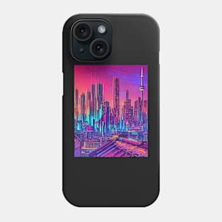 Cyberpunk Toronto CN Tower Phone Case