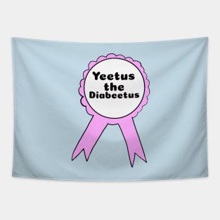 Yeetus the Diabeetus Ribbon - Light Pink Tapestry