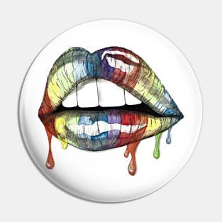 Rainbow Lips Pin