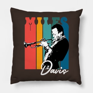 Vintage Miles Davis Retro Color Pillow