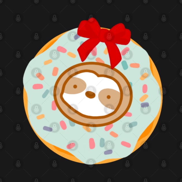 Christmas Wreath Donut Sloth by theslothinme