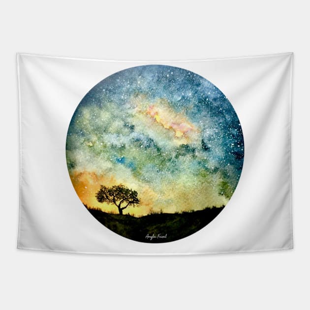 The lonely tree Tapestry by amyliafaizalart