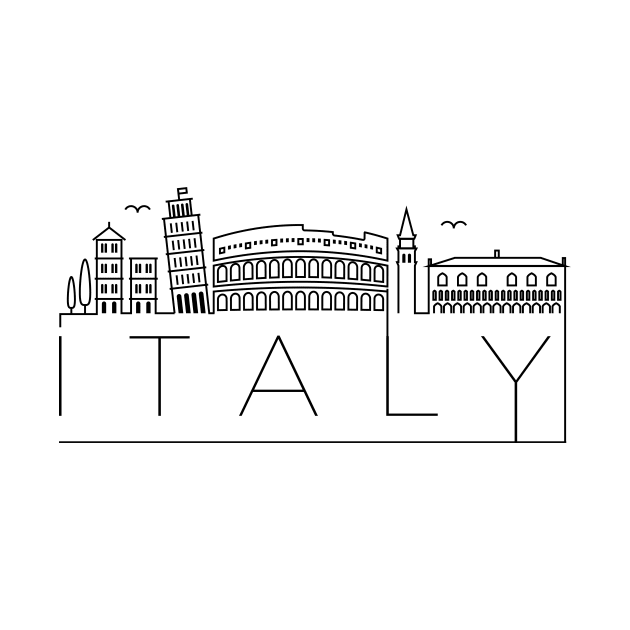 Italy Minimal Skyline by kursatunsal