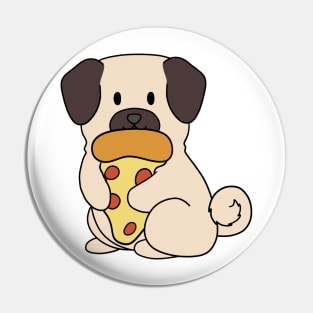 Pug eating a pizza Pin