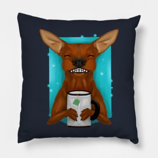 Miniature pinscher smile Pillow