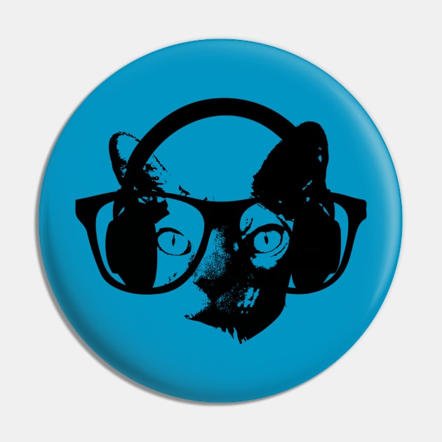 cat with glasses and headphone funny Pin by SpaceWiz95