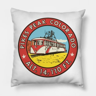 Vintage Pikes Peak Decal Pillow