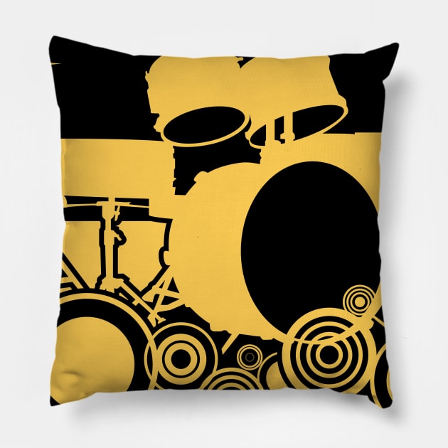 Drummer Gift Drums Player Percussion Pillow by AlleyField