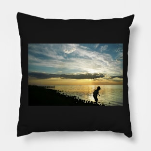 Last Light at Brighton Beach Pillow