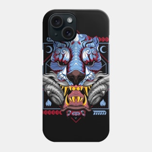 tiger head face mask Phone Case