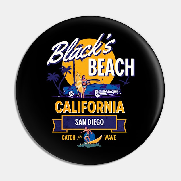 Black's beach California Summer Paradise Pin by jiromie