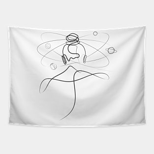 She's The Center Of The Universe | One Line Artist | Minimal Art | One Line Art | Minimalist Tapestry