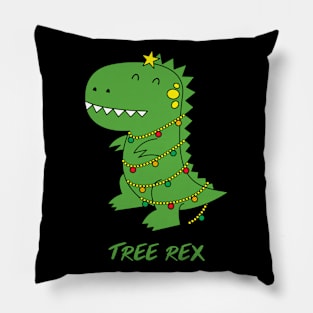 Cute Christmas Dinosaur (Tree Rex) Pillow