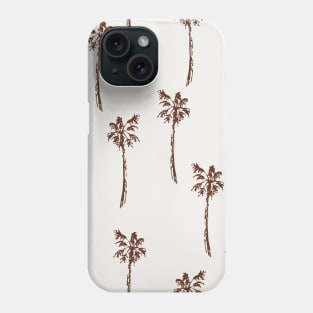 Palm Trees Pattern - Brown Phone Case