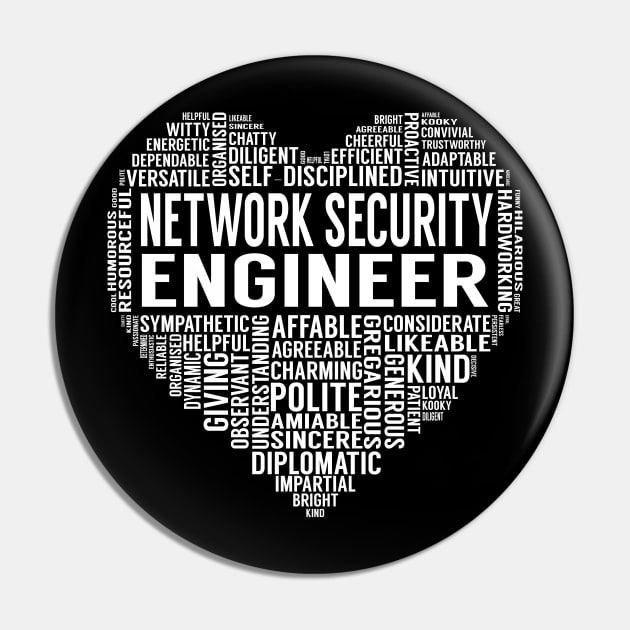 Network Security Engineer Heart Pin by LotusTee