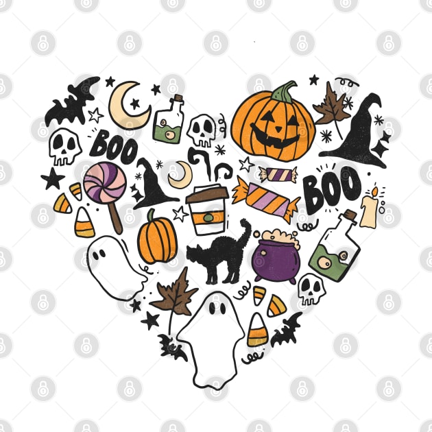 Halloween Doodle Heart by Erin Decker Creative