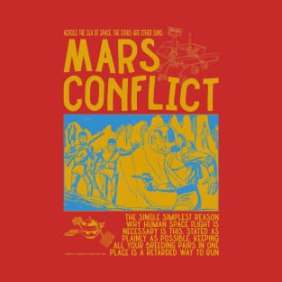 Mars Conflict / Vintage Comic Style Gold T-Shirt