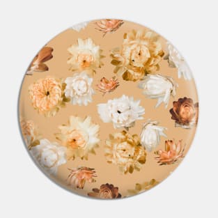 Peach Flowers Seamless Pattern Pin