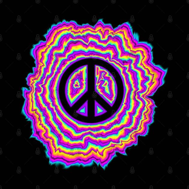 psychedelic transparent pink peace sign by DrewskiDesignz