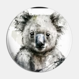 Koala Portrait Animal Painting Wildlife Outdoors Adventure Pin