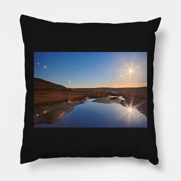 Twin Suns of Point Reyes Pillow by somadjinn