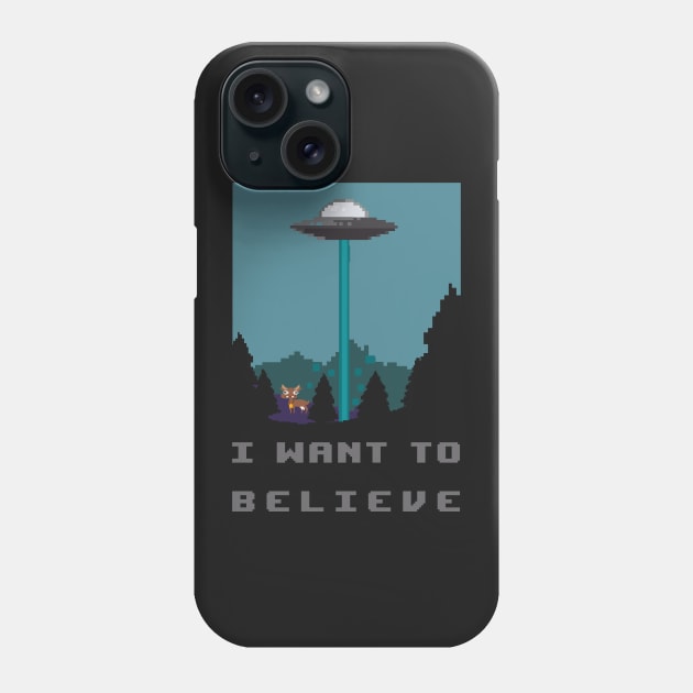 I want to believe - pixelart alien spaceship and cow retro video games Phone Case by Quentin1984