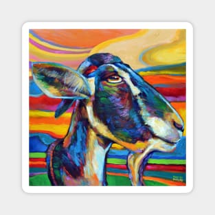 Colorful Black Goat at Sunset Magnet