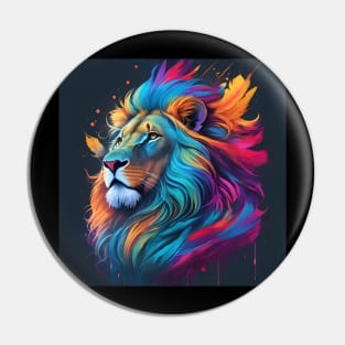 Colorful Lion Art Pin