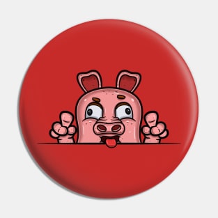 Pig Cartoon With Crazy Face Expression Pin