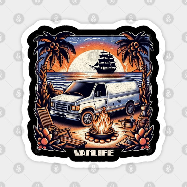 Beach econoline camper conversion Magnet by Tofuvanman