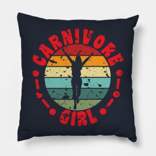 CARNIVORE GIRL MEAT EATER STEAK LOVER CUTE GIRL WOMAN Pillow